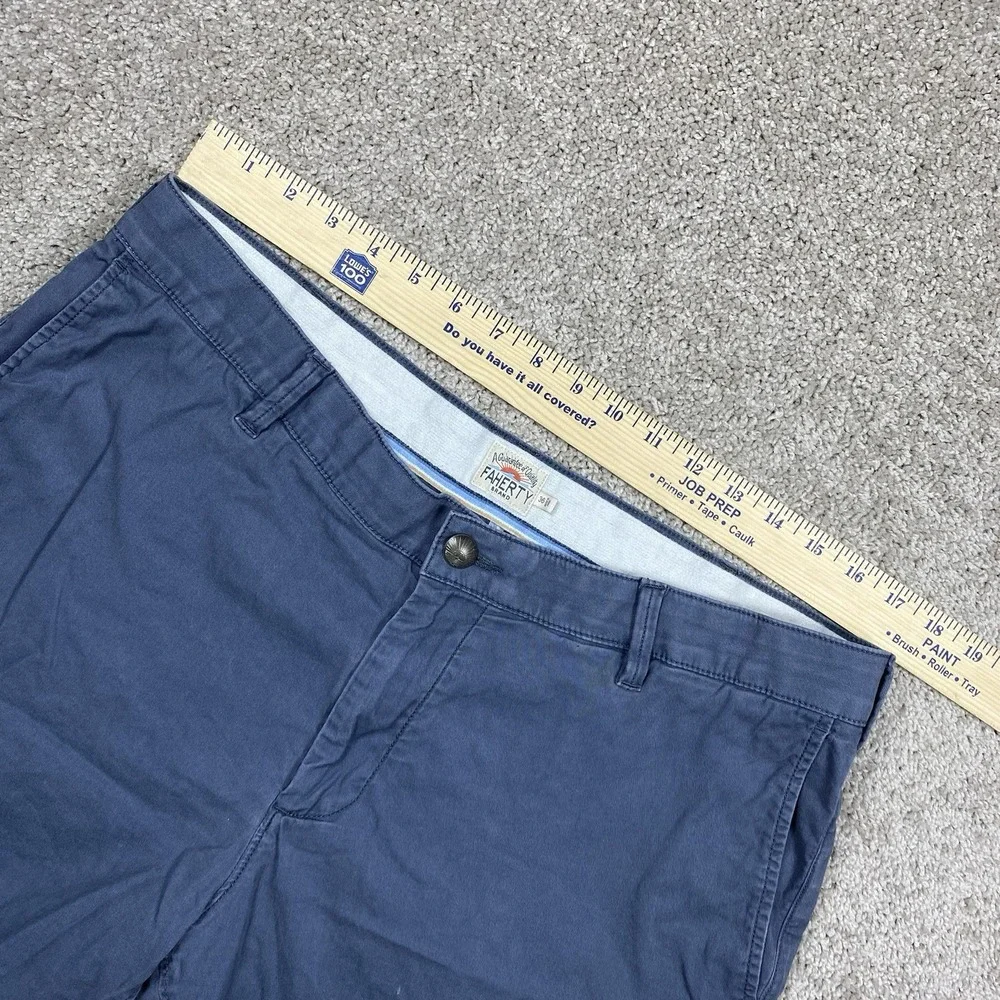 Faherty All Day Shorts Mens 36 Blue Organic Cotton‎ Tencel Stretch MBS2203-VNY